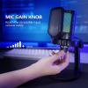 imageAmpliGame Fifine USB Microphone for PC Gaming Computer Desktop Streaming Microphone with Mute Button Gain Knob for Video Podcast RGB Mic for PS4PS5 Laptop A6NEO