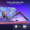 imageFIFINE Gaming PC USB Microphone Podcast Condenser Mic with Boom Arm Pop Filter Mute Button for Streaming Twitch Online Chat RGB Computer Mic for PS45 PC Gamer YoutuberAmpliGame A6TBlack