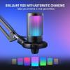 imageFIFINE Gaming PC USB Microphone Podcast Condenser Mic with Boom Arm Pop Filter Mute Button for Streaming Twitch Online Chat RGB Computer Mic for PS45 PC Gamer YoutuberAmpliGame A6TBlack