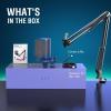 imageFIFINE Gaming PC USB Microphone Podcast Condenser Mic with Boom Arm Pop Filter Mute Button for Streaming Twitch Online Chat RGB Computer Mic for PS45 PC Gamer YoutuberAmpliGame A6TBlue