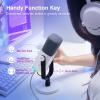 imageFIFINE USBXLR Dynamic Microphone for Podcast Recording PC Computer Gaming Streaming Mic with RGB Light Mute Button Headphones Jack Desktop Stand Vocal Mic for Singing YouTubeAmpliGame AM8White