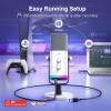 imageFIFINE USBXLR Dynamic Microphone for Podcast Recording PC Computer Gaming Streaming Mic with RGB Light Mute Button Headphones Jack Desktop Stand Vocal Mic for Singing YouTubeAmpliGame AM8White