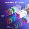 imageFIFINE USBXLR Dynamic Microphone for Podcast Recording PC Computer Gaming Streaming Mic with RGB Light Mute Button Headphones Jack Desktop Stand Vocal Mic for Singing YouTubeAmpliGame AM8White