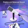 imageFIFINE USBXLR Dynamic Microphone for Podcast Recording PC Computer Gaming Streaming Mic with RGB Light Mute Button Headphones Jack Desktop Stand Vocal Mic for Singing YouTubeAmpliGame AM8White