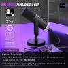 imageFIFINE USBXLR Dynamic Microphone for Podcast Recording PC Computer Gaming Streaming Mic with RGB Light Mute Button Headphones Jack Desktop Stand Vocal Mic for Singing YouTubeAmpliGame AM8Black