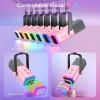 imageFIFINE XLRUSB Gaming Microphone Set Dynamic PC Mic for Streaming Podcasting Computer RGB Mic Kit with Boom Arm Stand Mute Button Headphones Jack for Recording Vocal VoiceOverAmpliGame AM8TPink