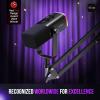 imageFIFINE XLRUSB Gaming Microphone Set Dynamic PC Mic for Streaming Podcasting Computer RGB Mic Kit with Boom Arm Stand Mute Button Headphones Jack for Recording Vocal VoiceOverAmpliGame AM8TBlack