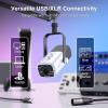 imageFIFINE XLRUSB Gaming Microphone Set Dynamic PC Mic for Streaming Podcasting Computer RGB Mic Kit with Boom Arm Stand Mute Button Headphones Jack for Recording Vocal VoiceOverAmpliGame AM8TWhite