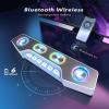 imageFifine Gaming Speakers for PC Bluetooth Computer Speakers Wireless with Auxin for Desktop Laptop RGB Desk Loudspeakers with Volume Control for Party Streaming Meeting A16 WhiteWhite