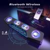 imageFifine Gaming Speakers for PC Bluetooth Computer Speakers Wireless with Auxin for Desktop Laptop RGB Desk Loudspeakers with Volume Control for Party Streaming Meeting A16 WhiteBlack